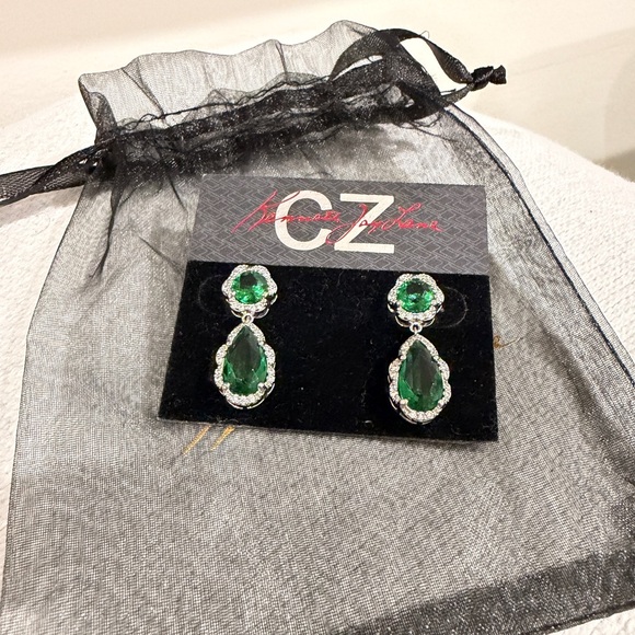 Kenneth Jay Lane Cubic Zirconia TearDrop Earrings - Picture 7 of 7